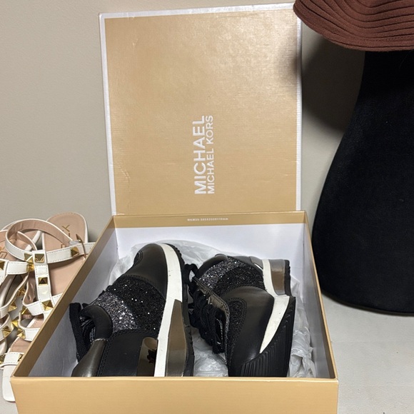 Michael Kors Black and Silver Glitter Sneakers - Picture 5 of 7